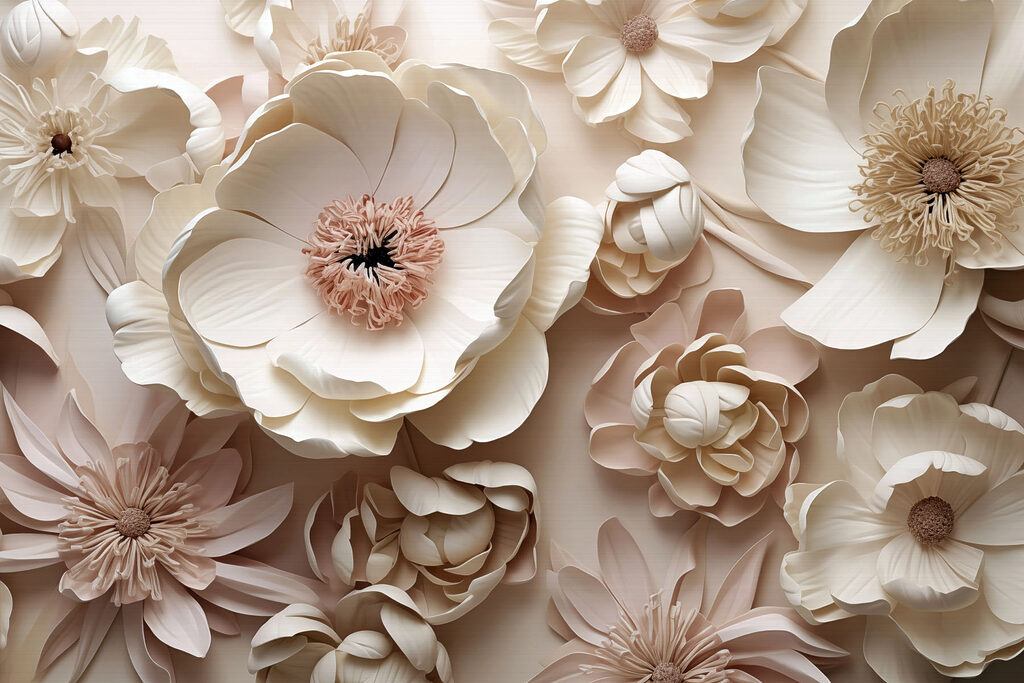 Een boeket van witte en roze bloemen — volledig ontwerp