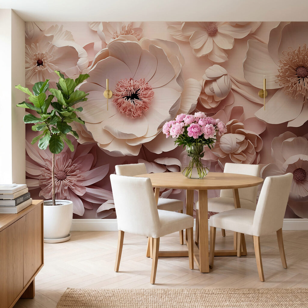 Een boeket van witte en roze bloemen — interieur 2