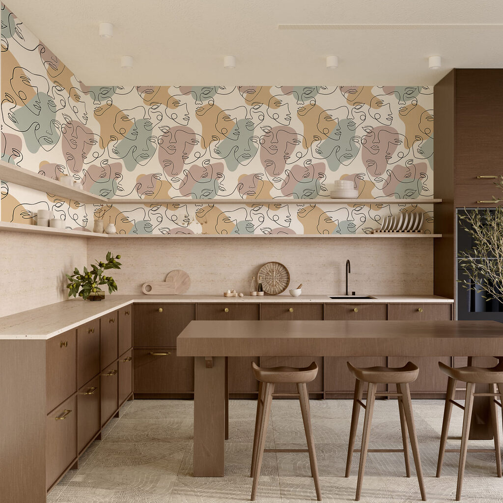Gezichten in transparante pasteltinten — interieur 2