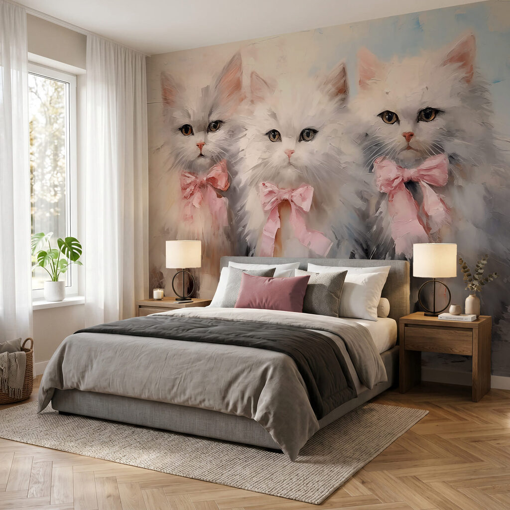 Drie katjes met strikjes — interieur 1