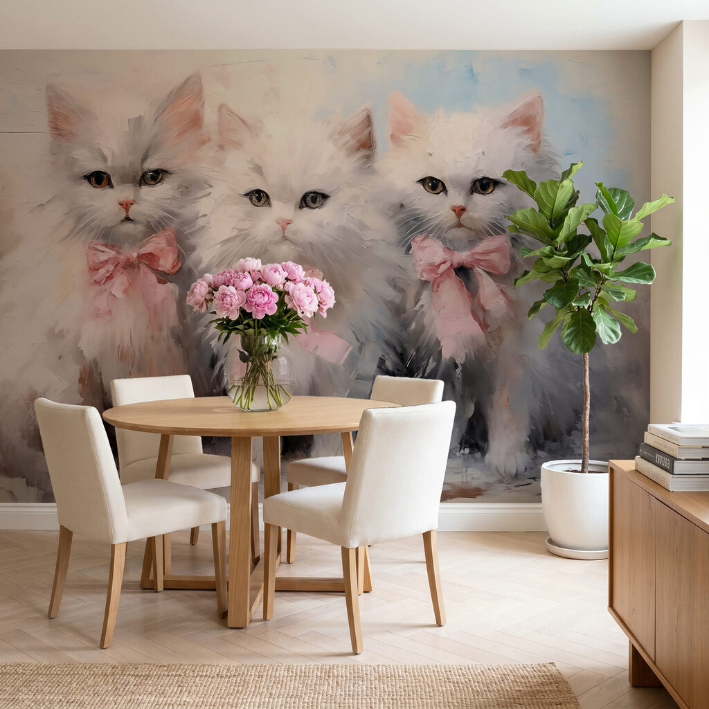 Drie katjes met strikjes — interieur 2