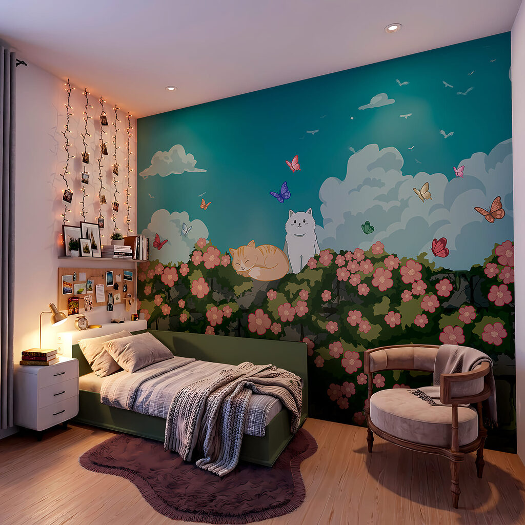 Katten in een bloementuin — interieur 2