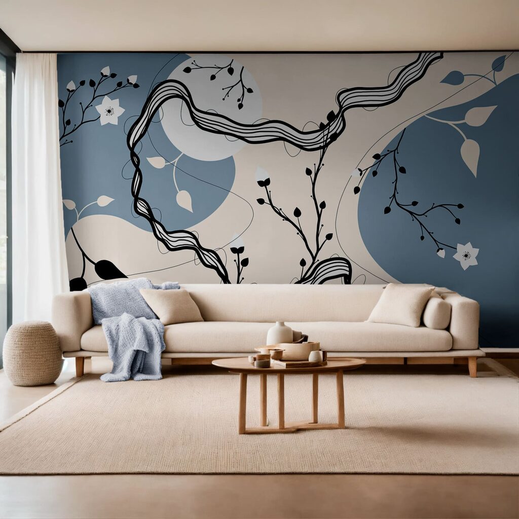 Bloesem tussen slingerende lijnen — interieur 2