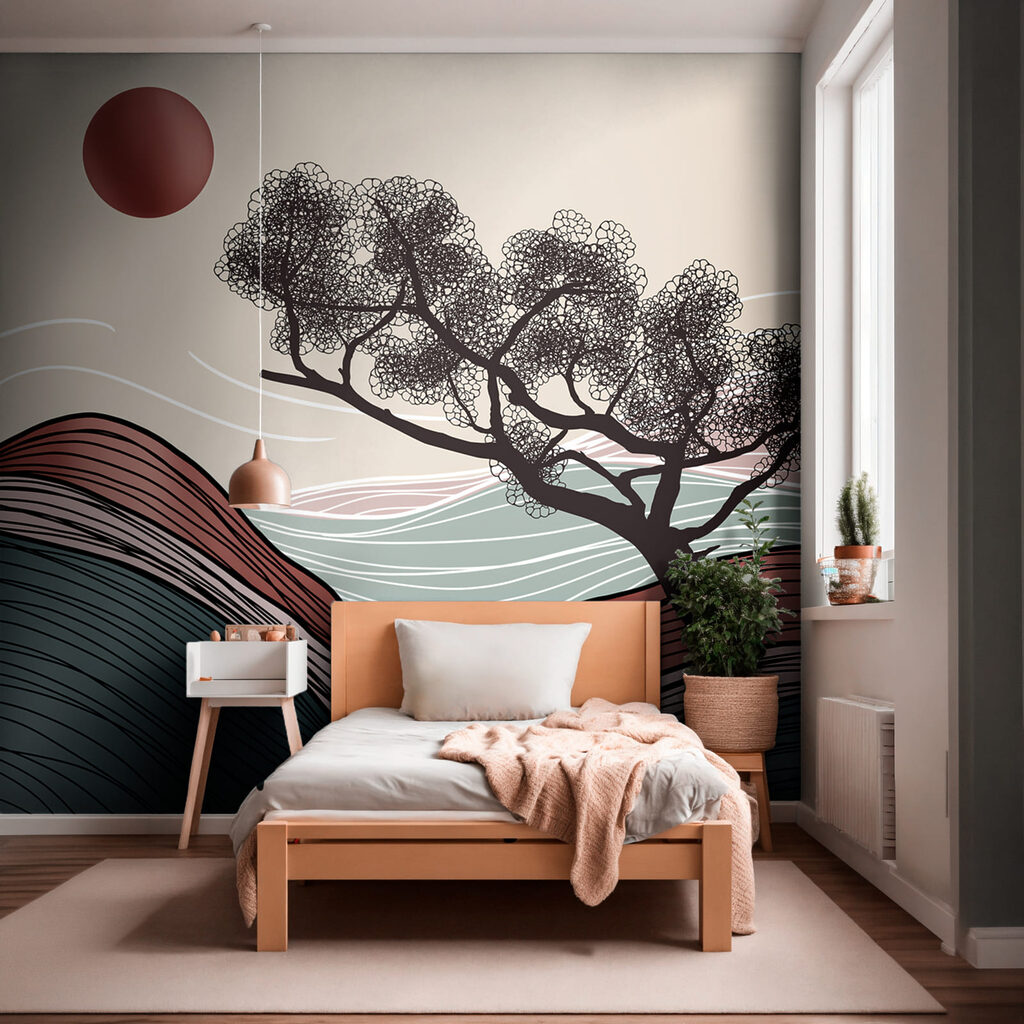 Boom op golvende lijnen — interieur 1