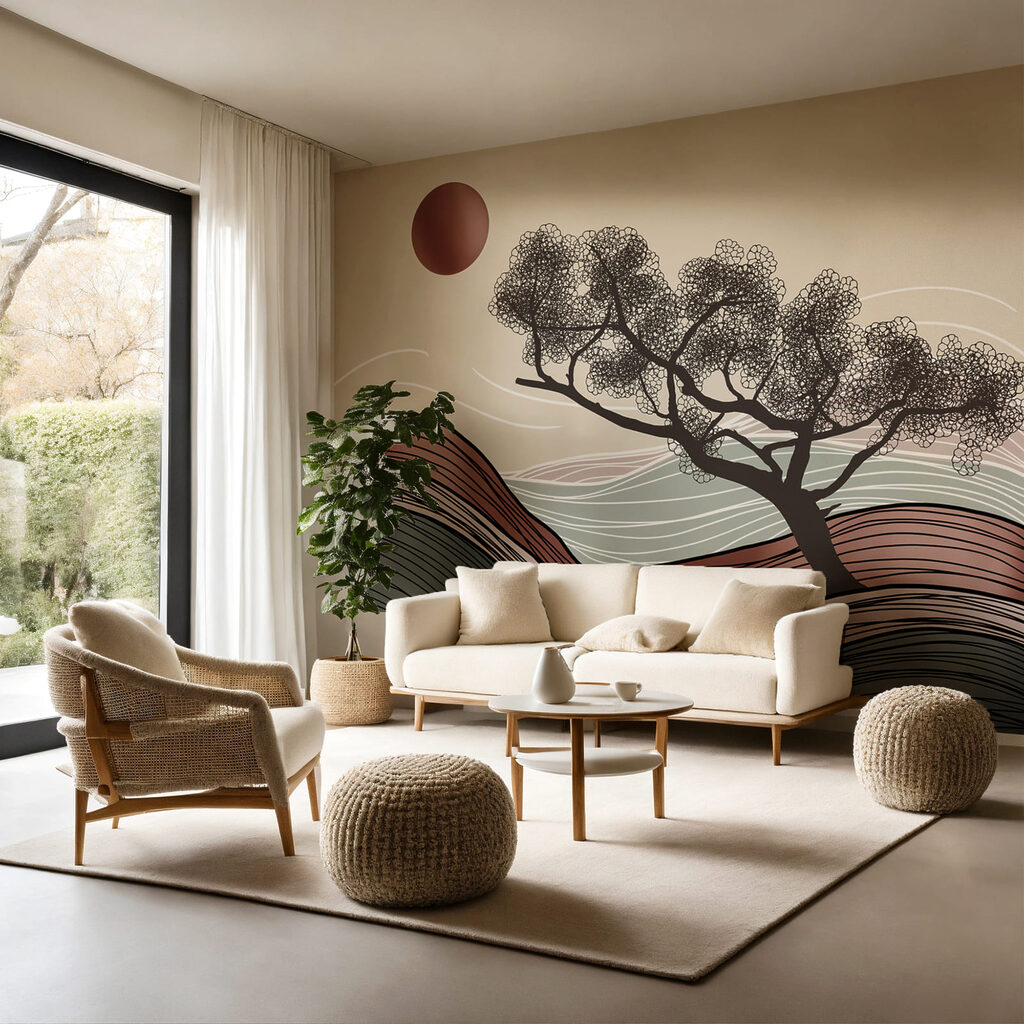 Boom op golvende lijnen — interieur 2