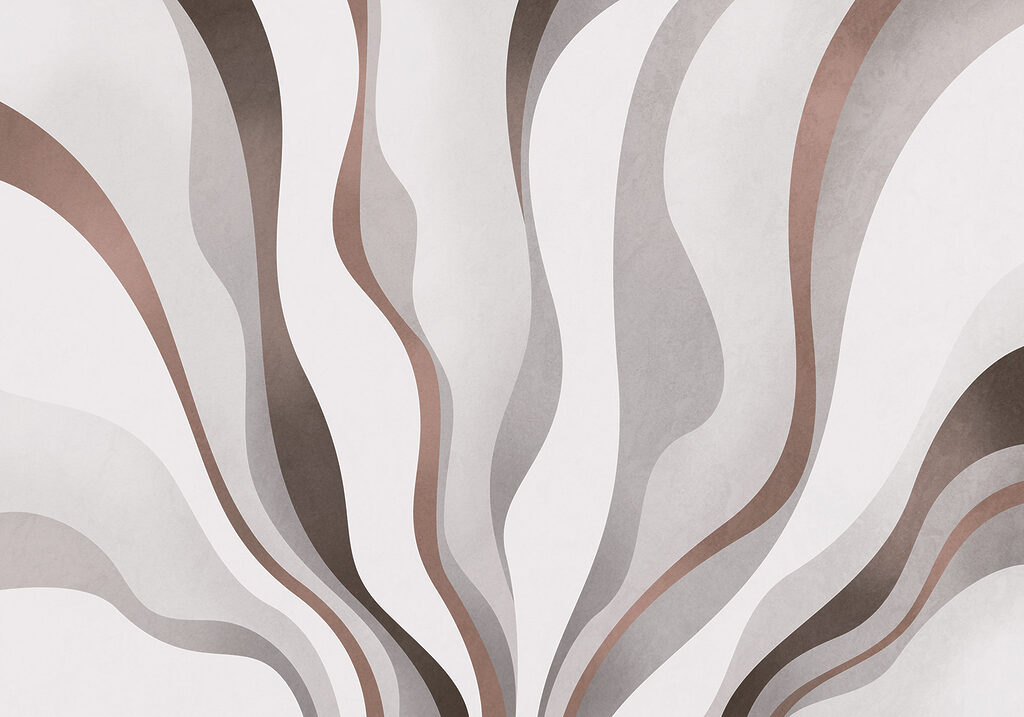Wit en bruin golvend patroon — volledig ontwerp