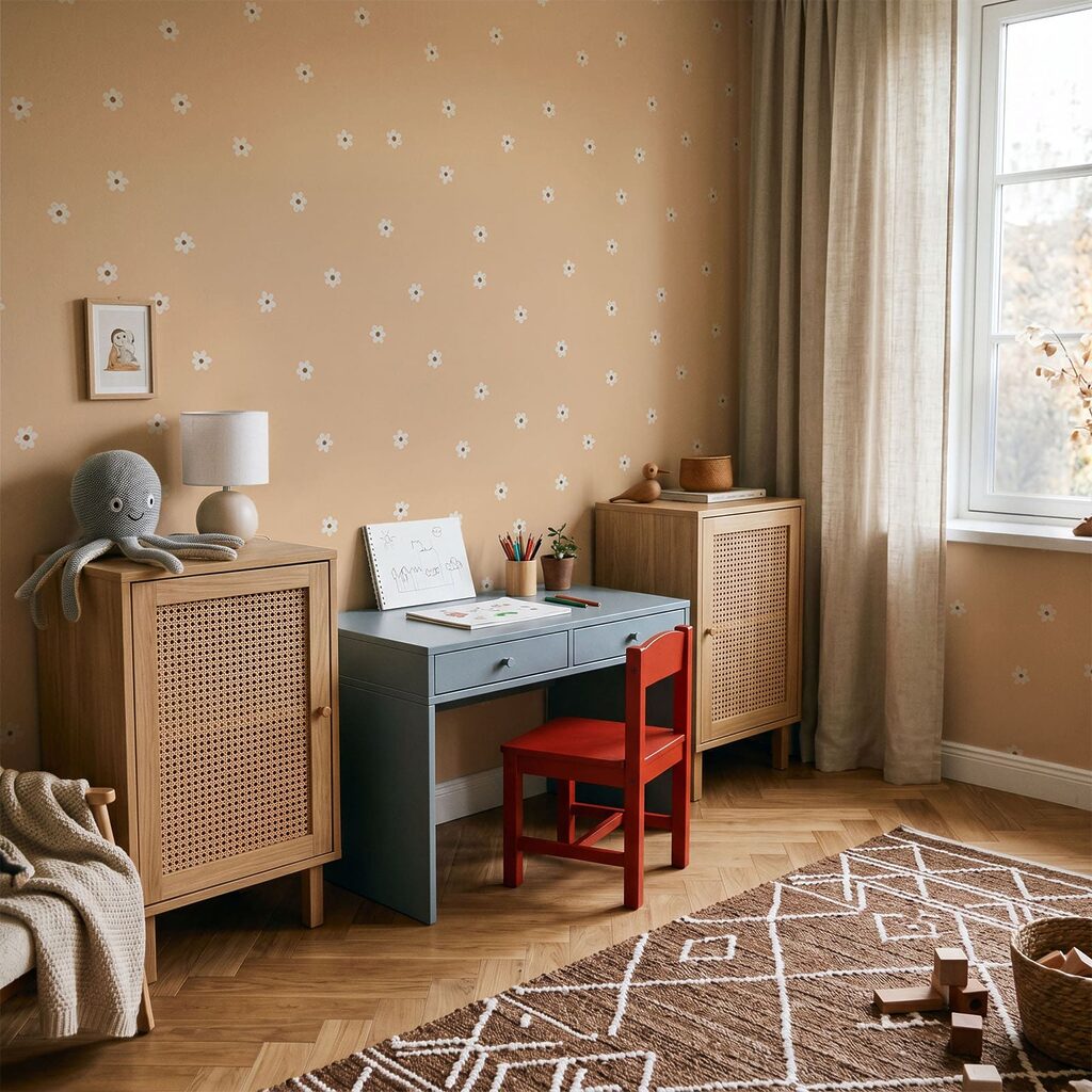 Bloemen als stipjes — interieur 1