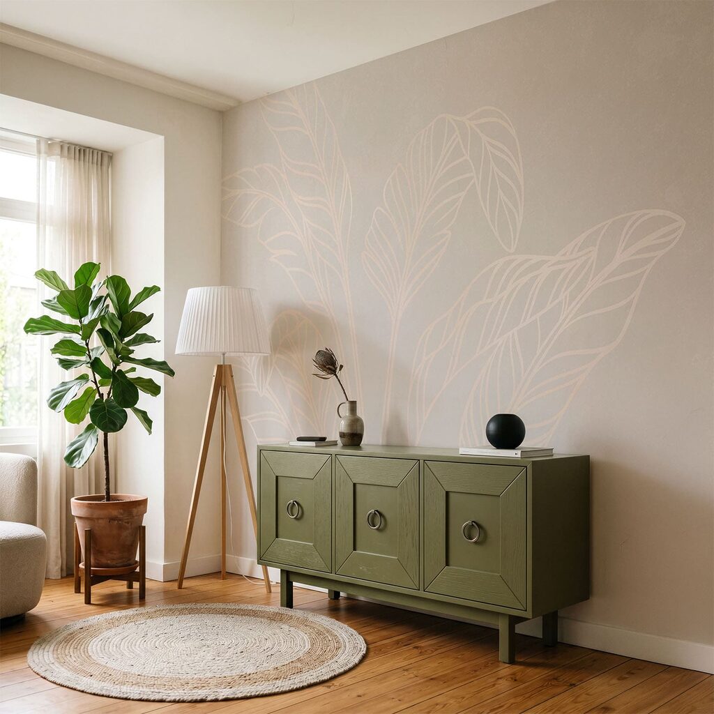 Elegante bladeren tegen een zachte achtergrond — interieur 1