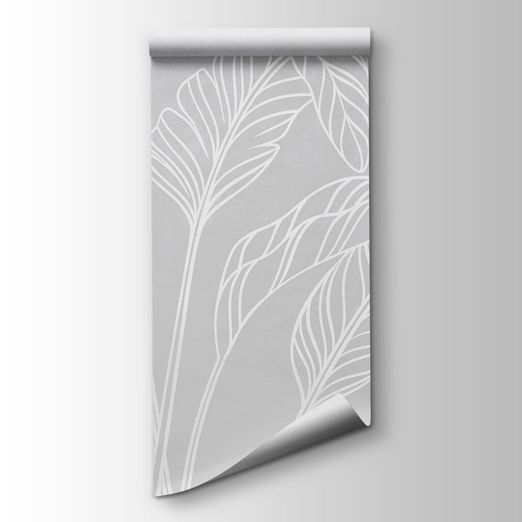 Witte lijntekening van bladeren — productweergave
