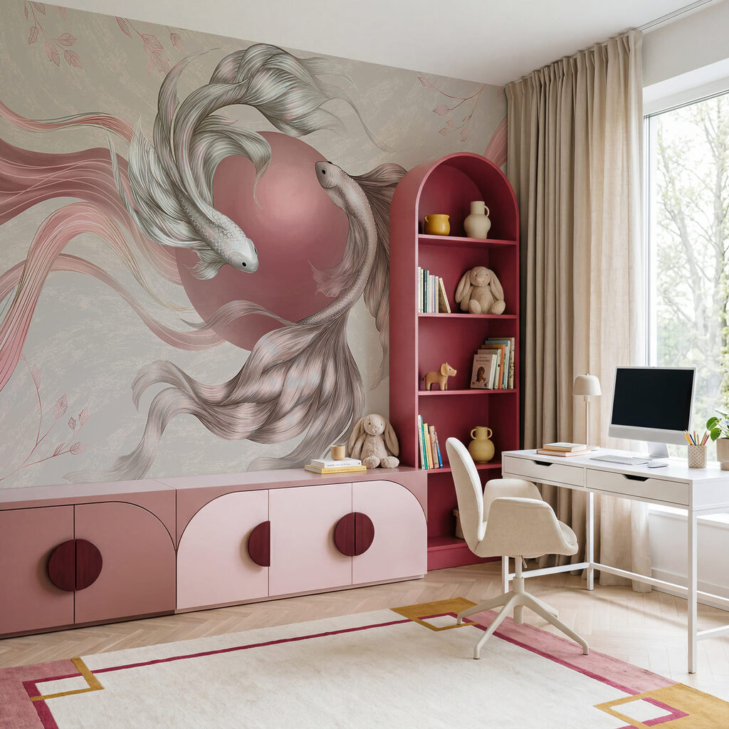 Sluierstaarten rond een parel — interieur 3