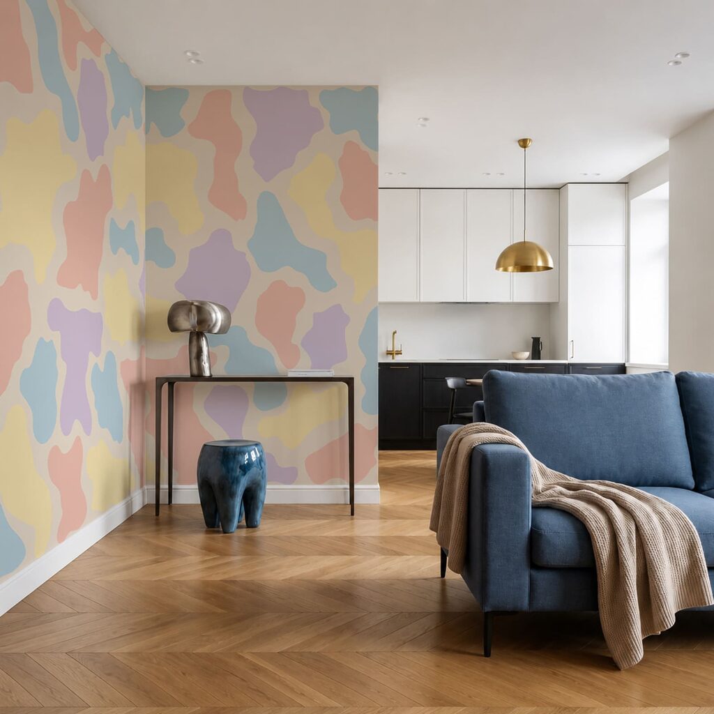 Pastelvlekken vloeien ineen — interieur 2