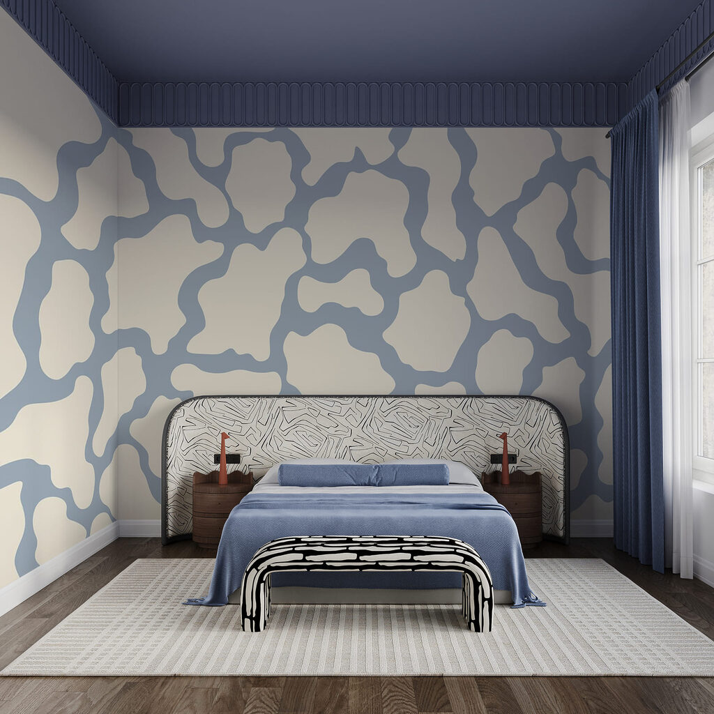 Vlekken in zachte kleurbanen — interieur 1