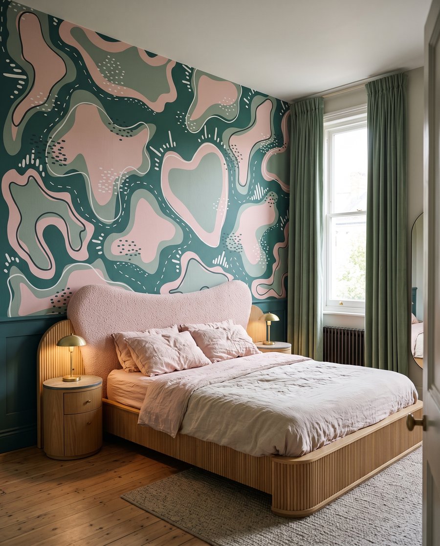 Roze vormen met stippelranden — interieur 2