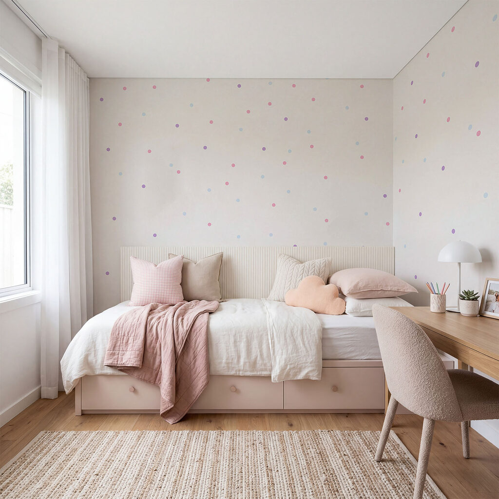 Kleine stipjes op roomwit — interieur 1