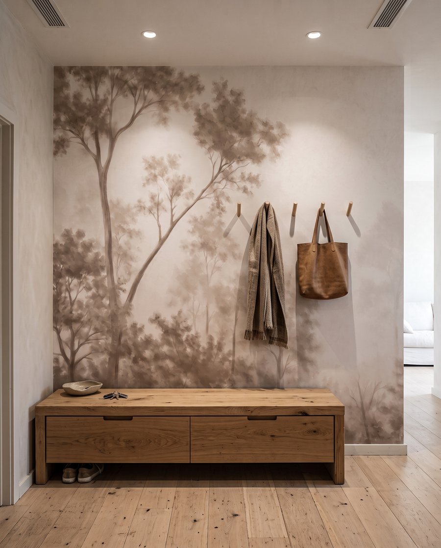 Bosrand achter doorschijnende nevel — interieur 3