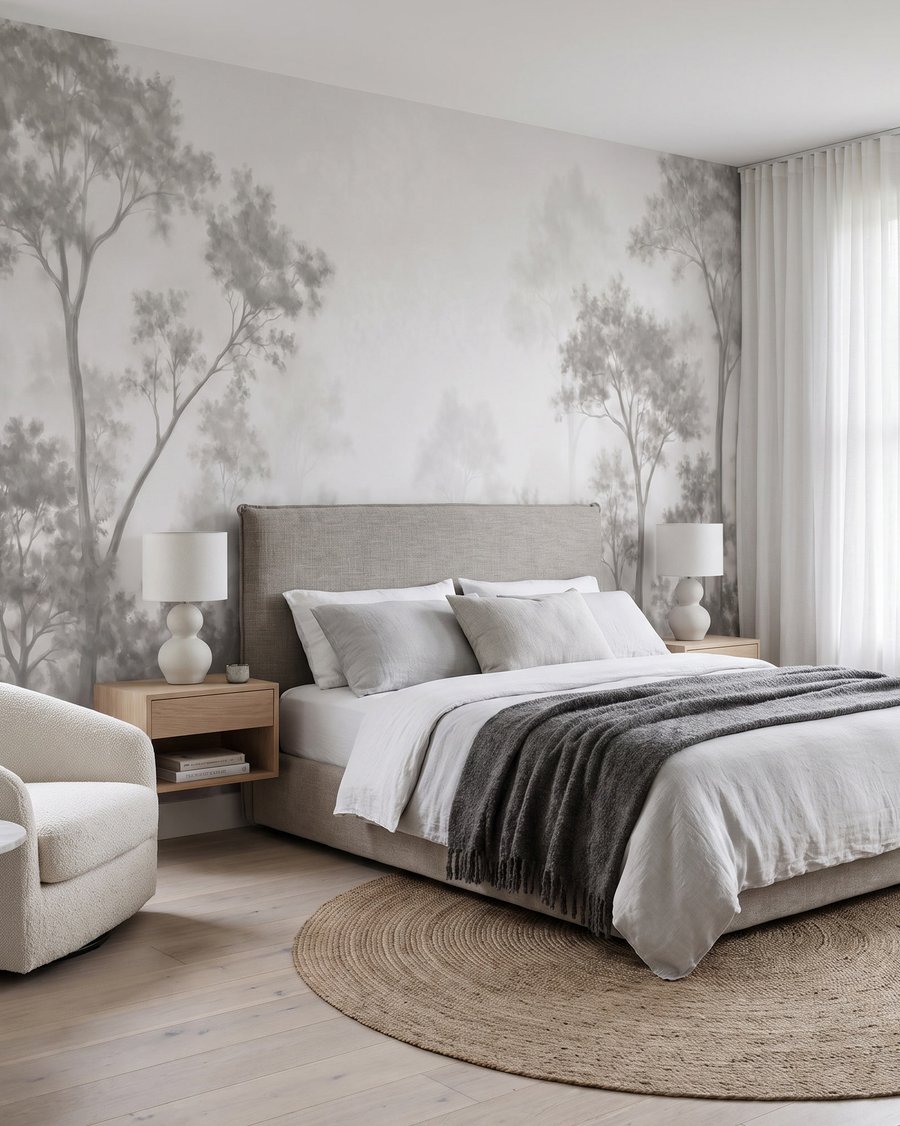 Bosrand achter doorschijnende nevel — interieur 2