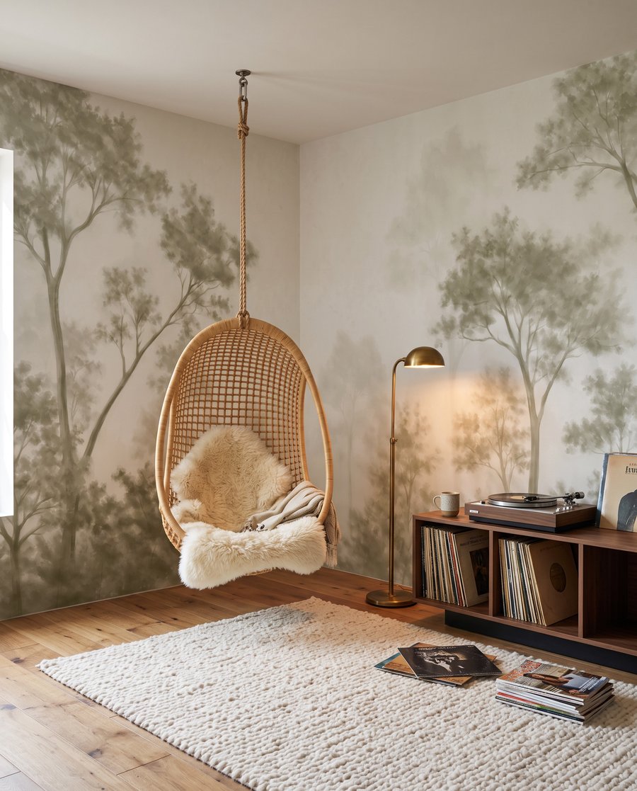 Bosrand achter doorschijnende nevel — interieur 2