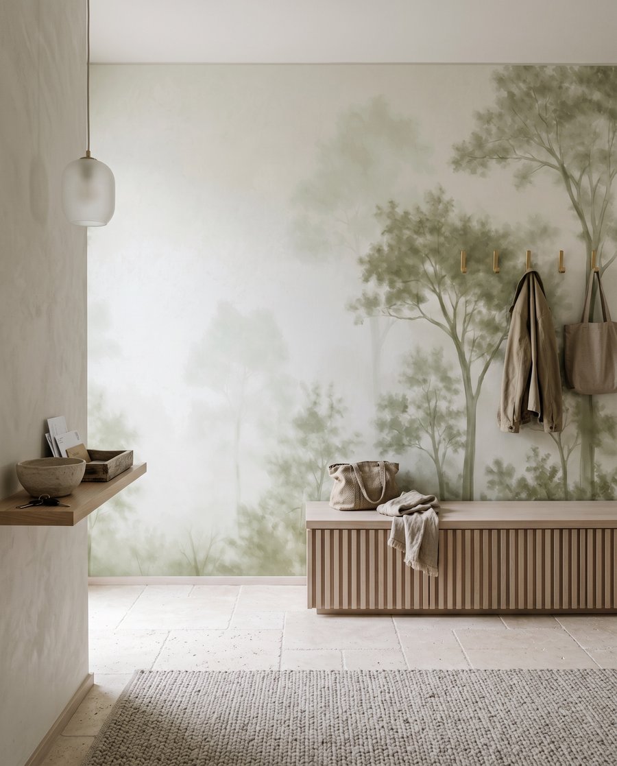 Bosrand achter doorschijnende nevel — interieur 5
