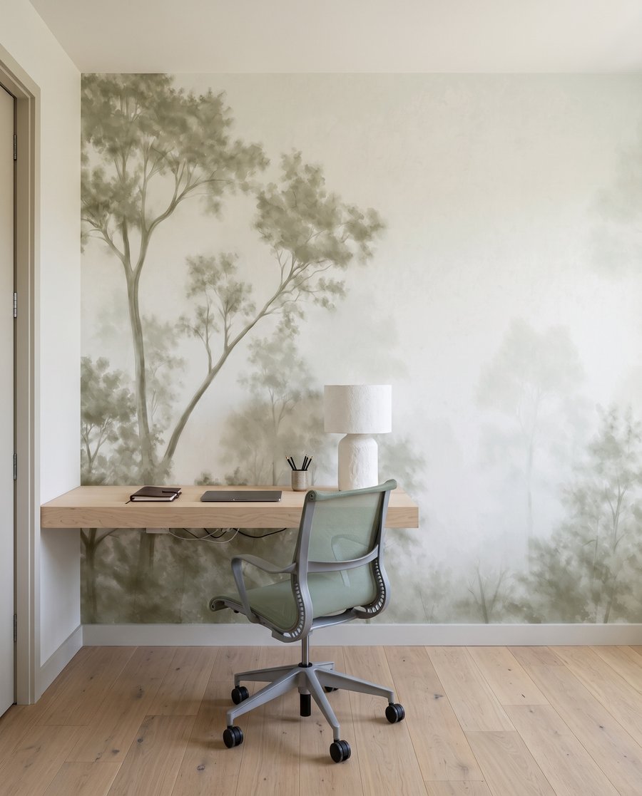 Bosrand achter doorschijnende nevel — interieur 8