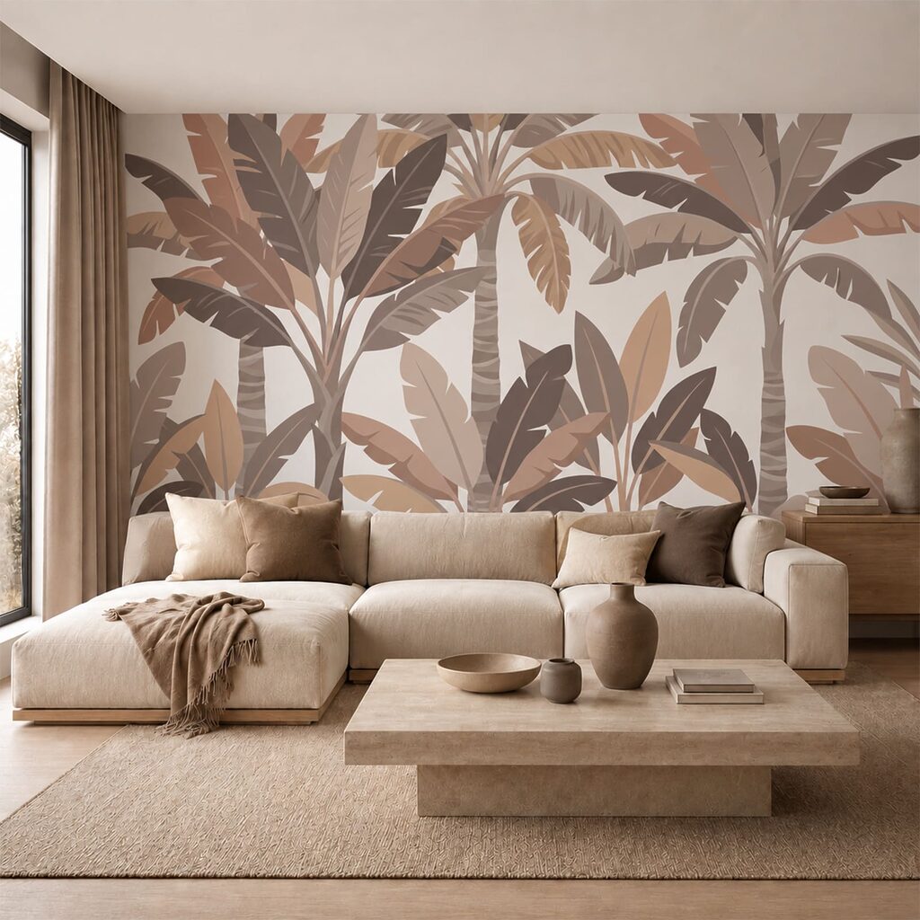 Bananenbladeren in warme aardetinten — interieur 2