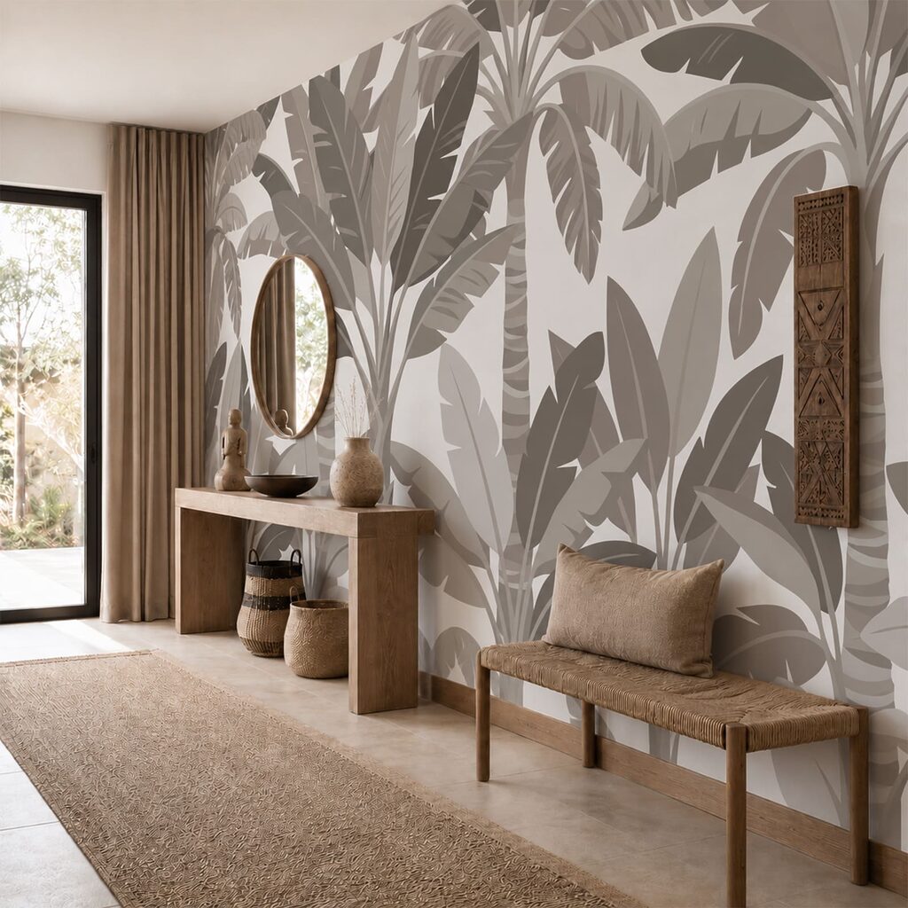 Tropische bladeren in vlakken — interieur 2