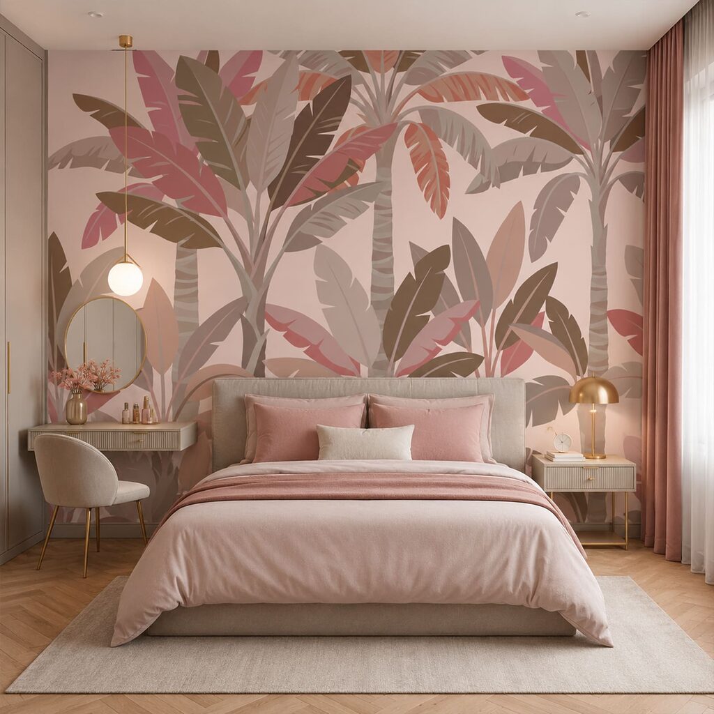 Tropische bladeren in vlakken — interieur 2