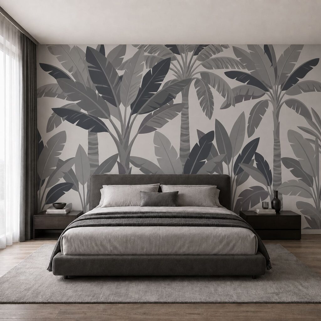 Tropische bladeren in vlakken — interieur 1
