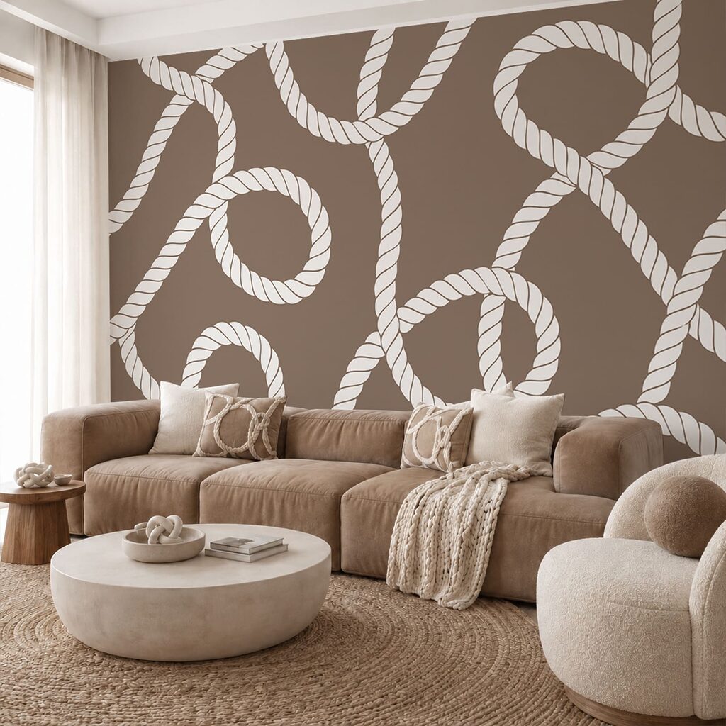 Witte touwen in lussen — interieur 1