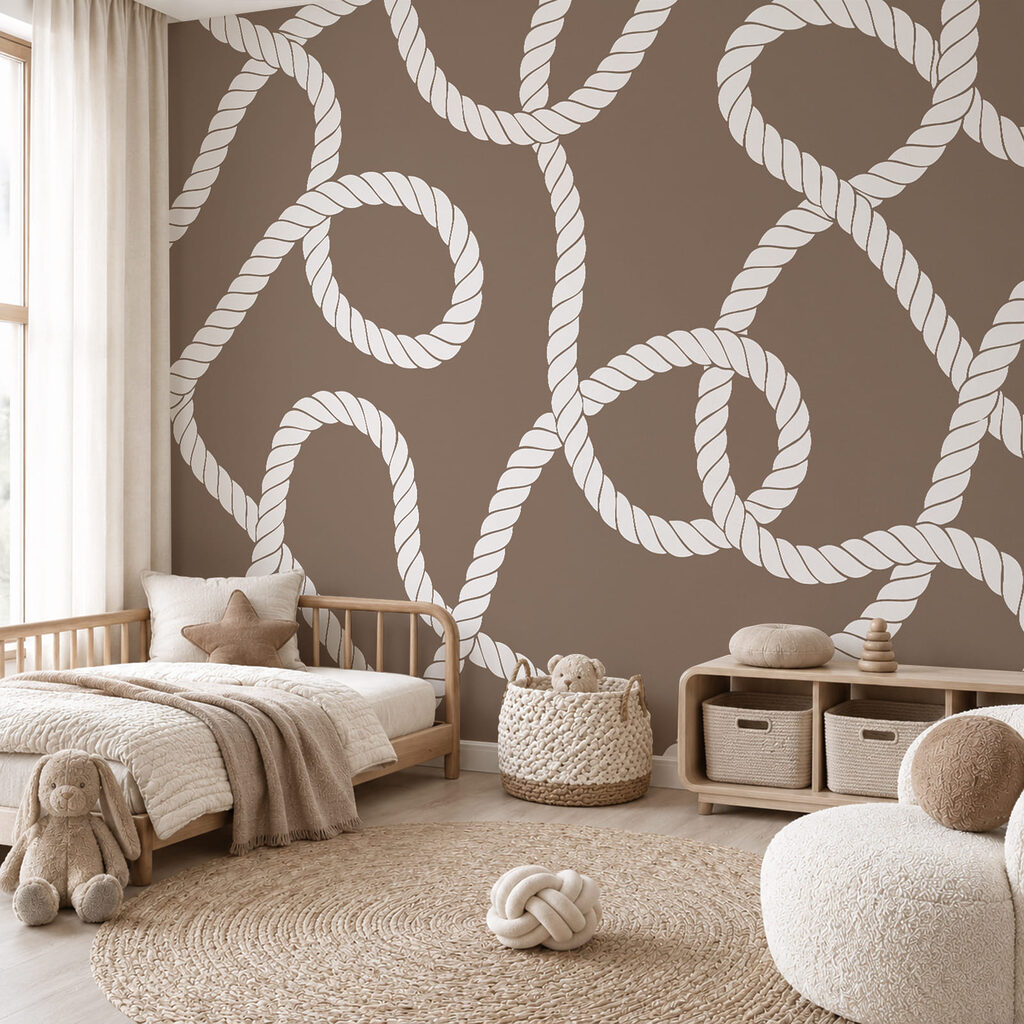 Witte touwen in lussen — interieur 2