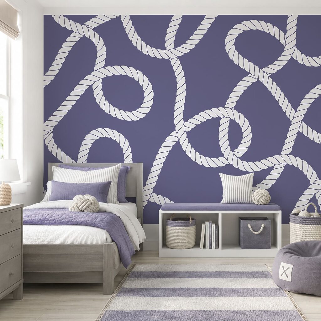 Patroon van wit touw in een interieur