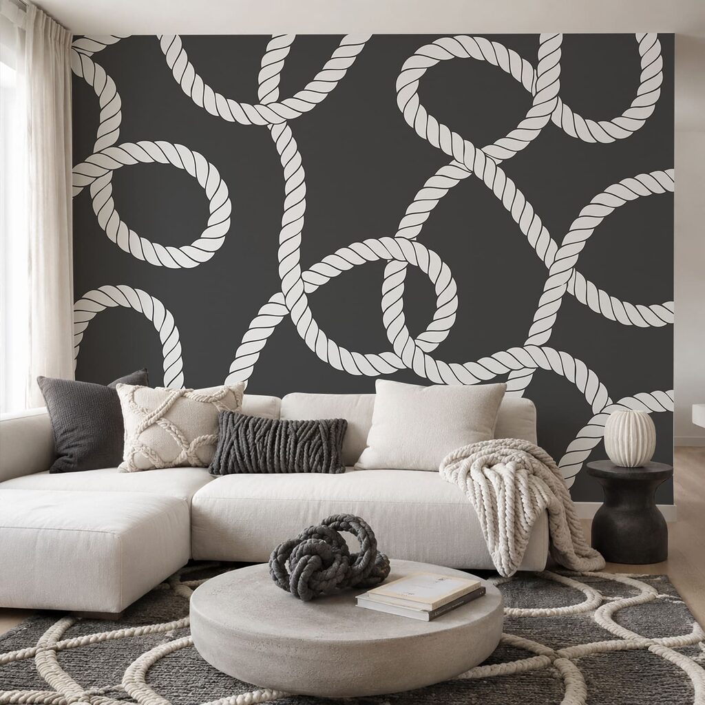 Touwlussen over een kleurvlak — interieur 2
