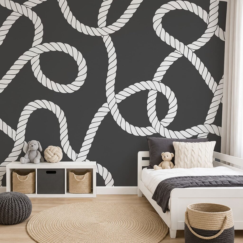 Touwlussen over een kleurvlak — interieur 1