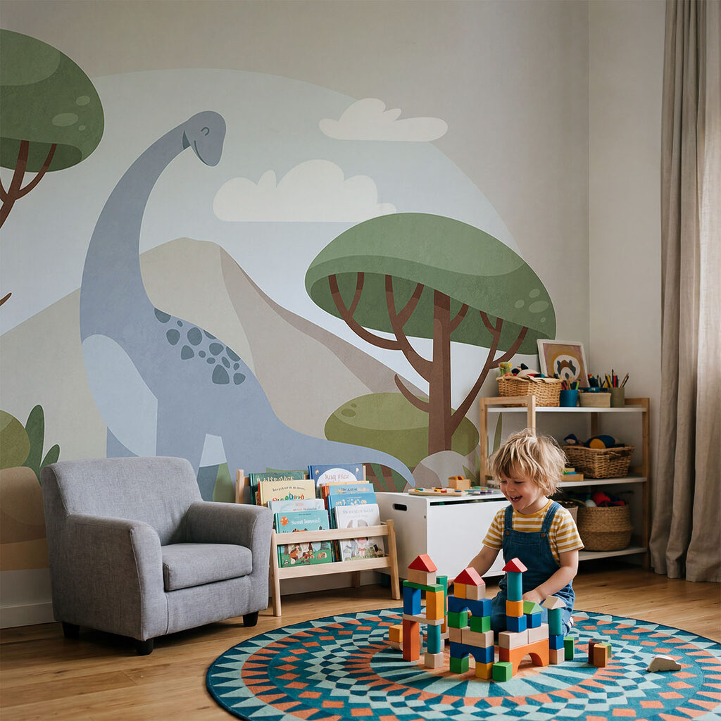 Dinosaurus tussen ronde boomkronen — interieur 1