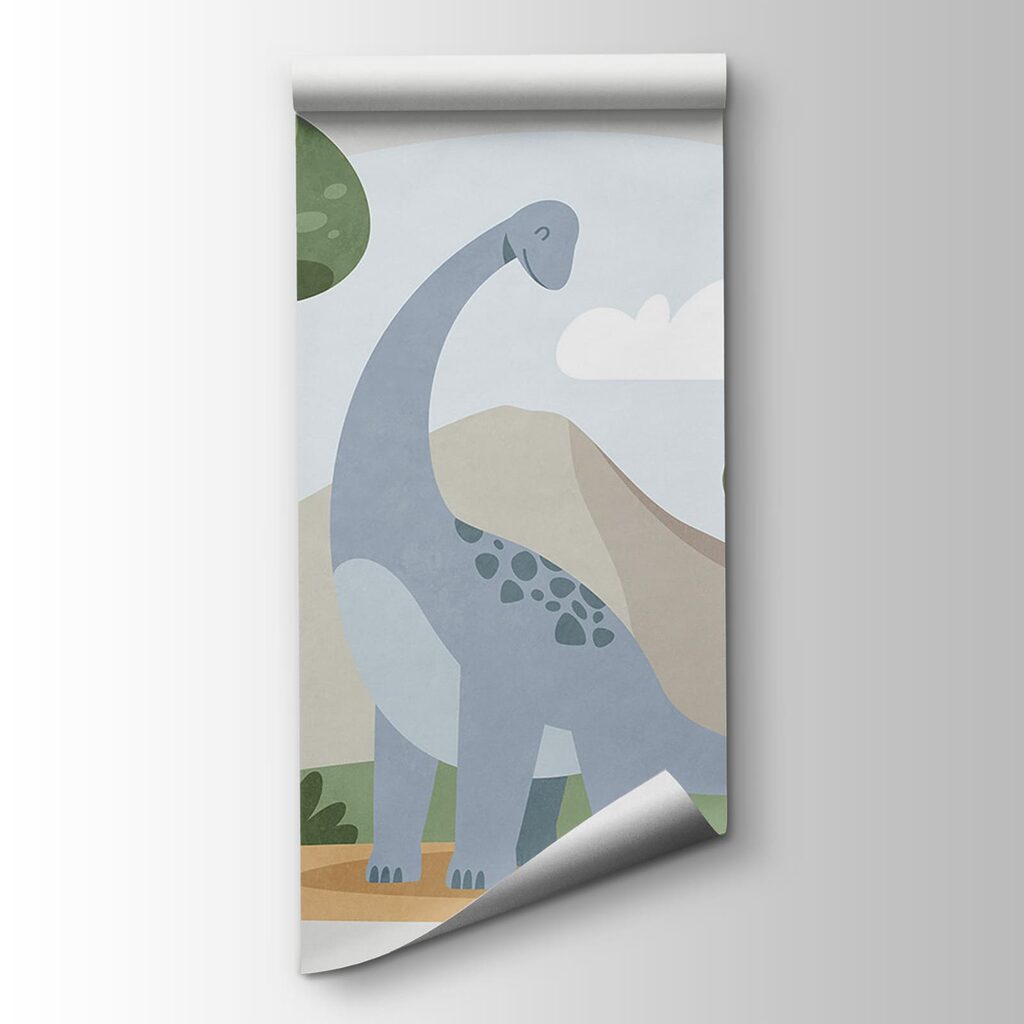 Dinosaurus tussen ronde boomkronen — productweergave