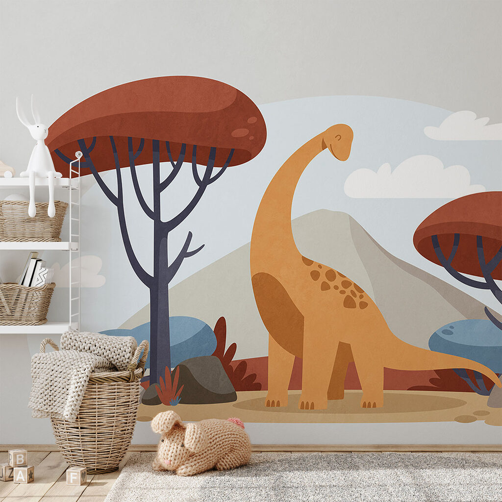 Langnek tussen twee bomen — interieur 2