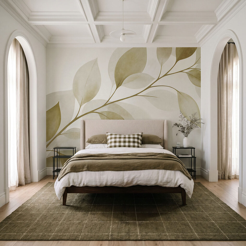 Bladtak met zachte schaduwen — interieur 1