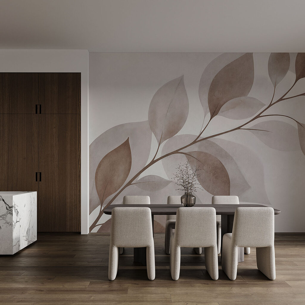 Bladtak met zachte schaduwen — interieur 1