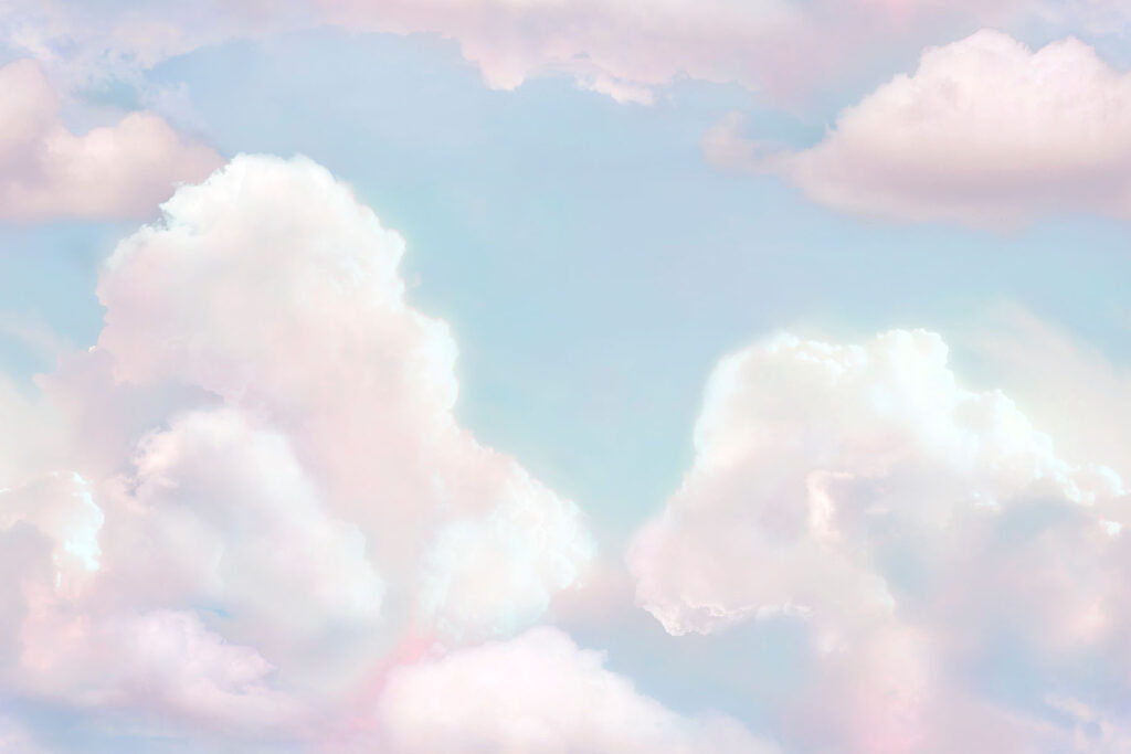 Wolken in zachte pastelkleuren — volledig ontwerp