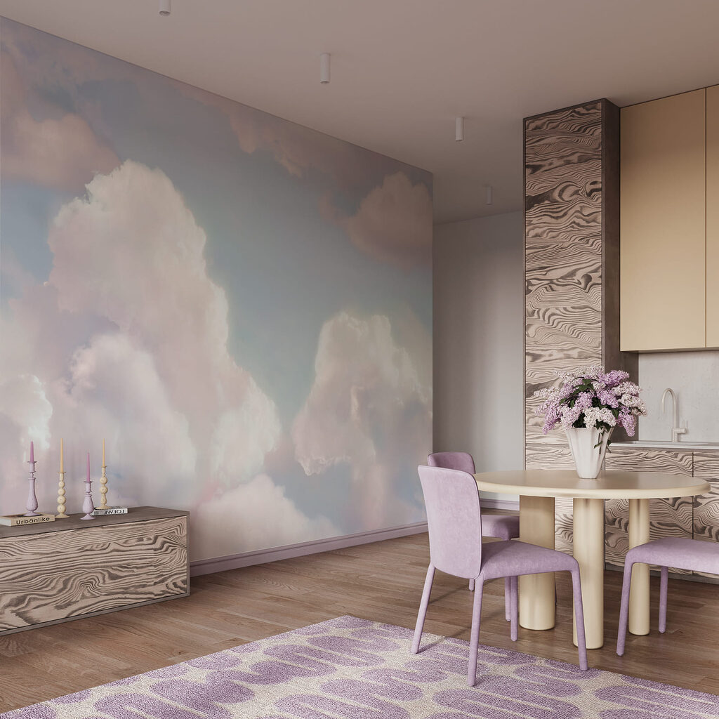 Wolken in zachte pastelkleuren — interieur 1