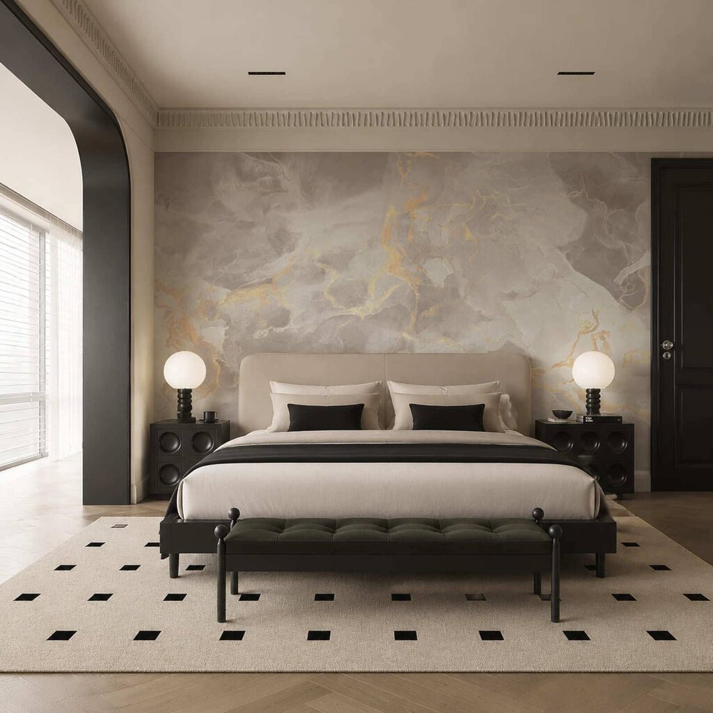 - Elegant, abstract marmerpatroon in een interieur