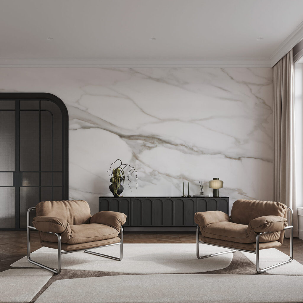 Fijne golflijnen in petrol — interieur 3