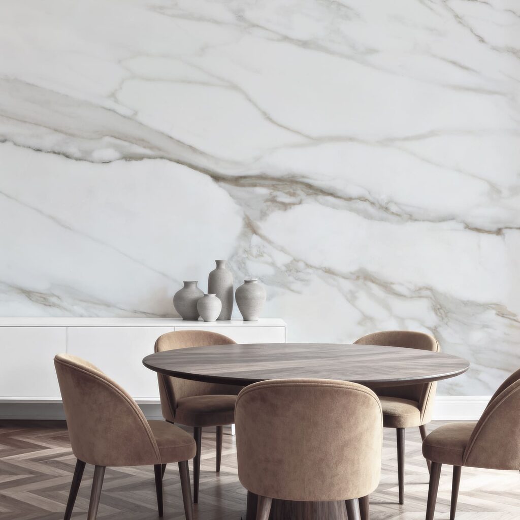 Grijze aders door wit — interieur 1