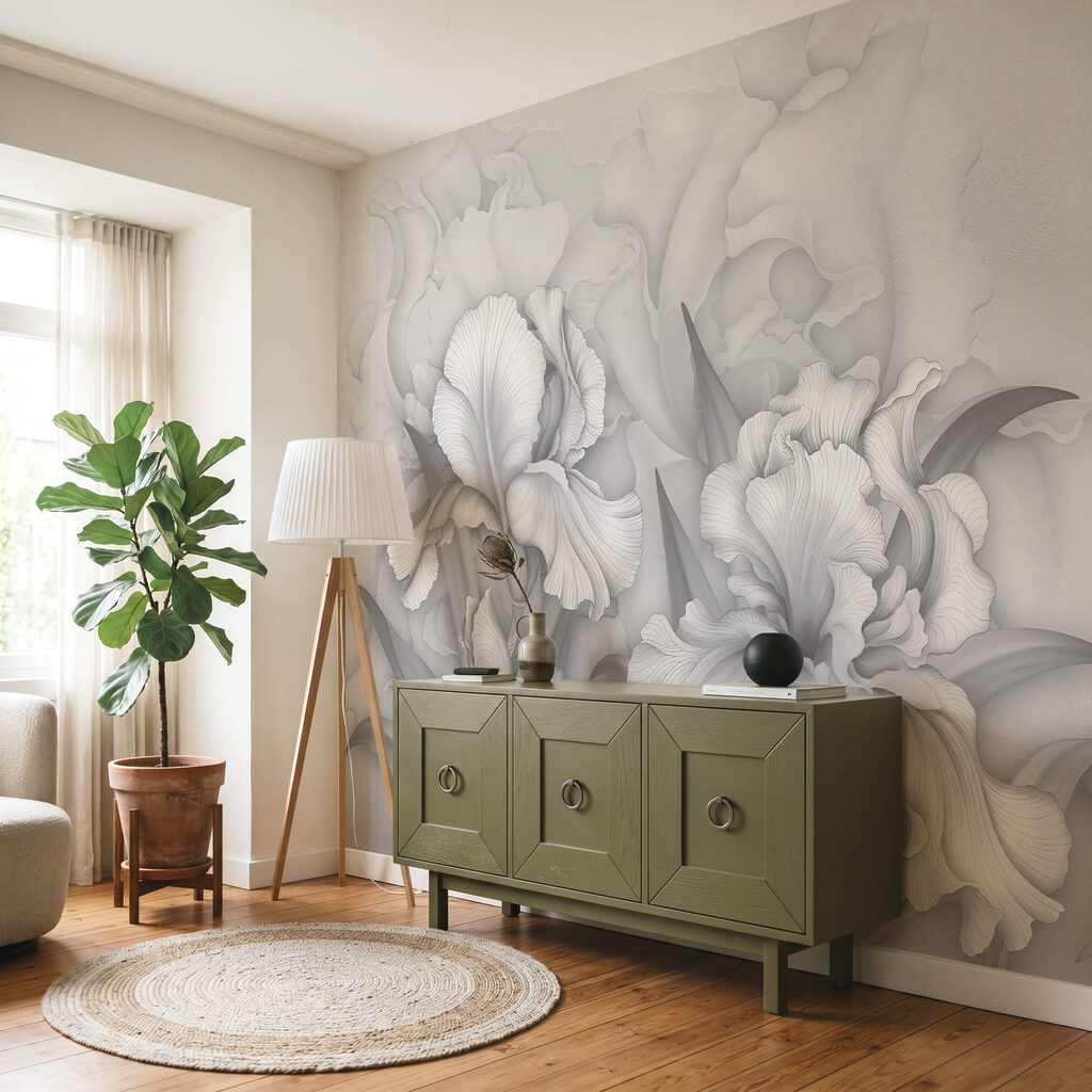 Grijze bloemen met schaduwen — interieur 2