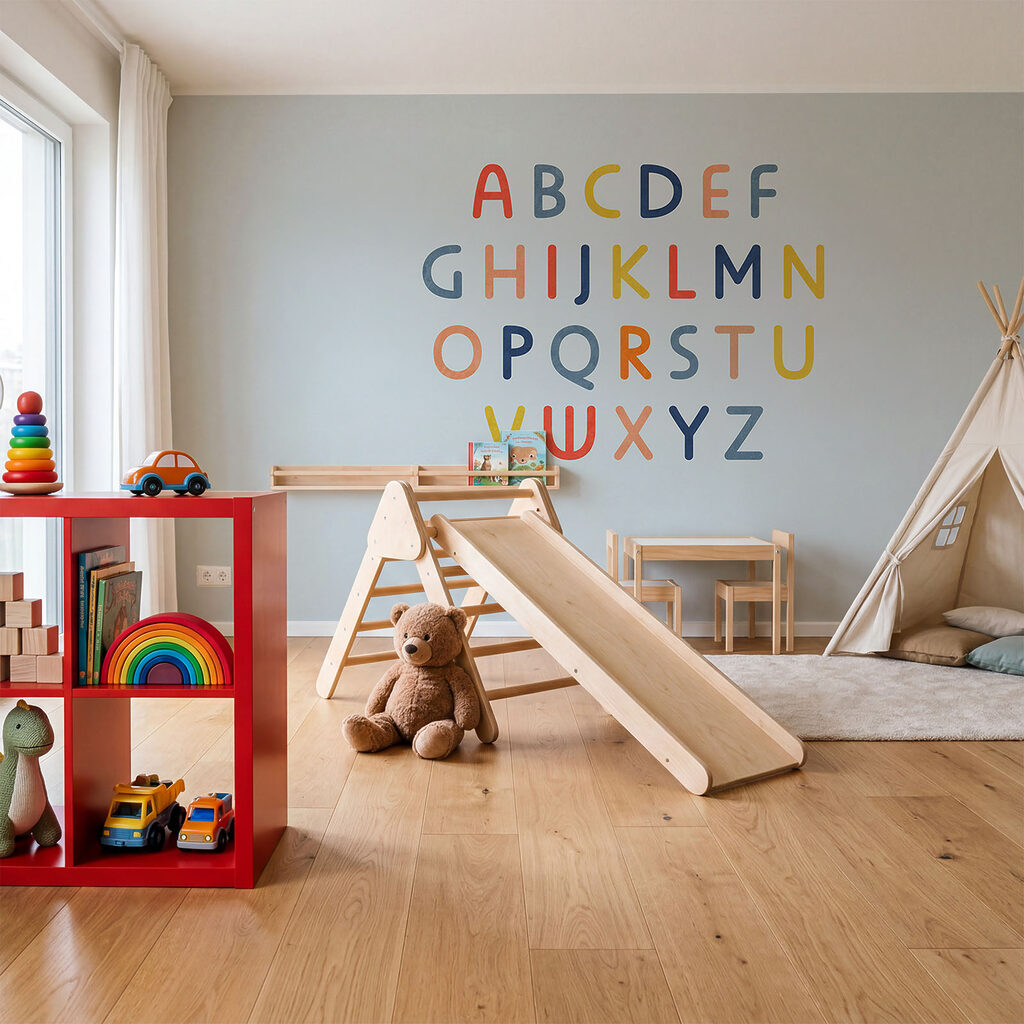 Alfabet in vrolijke kleuren — interieur 1