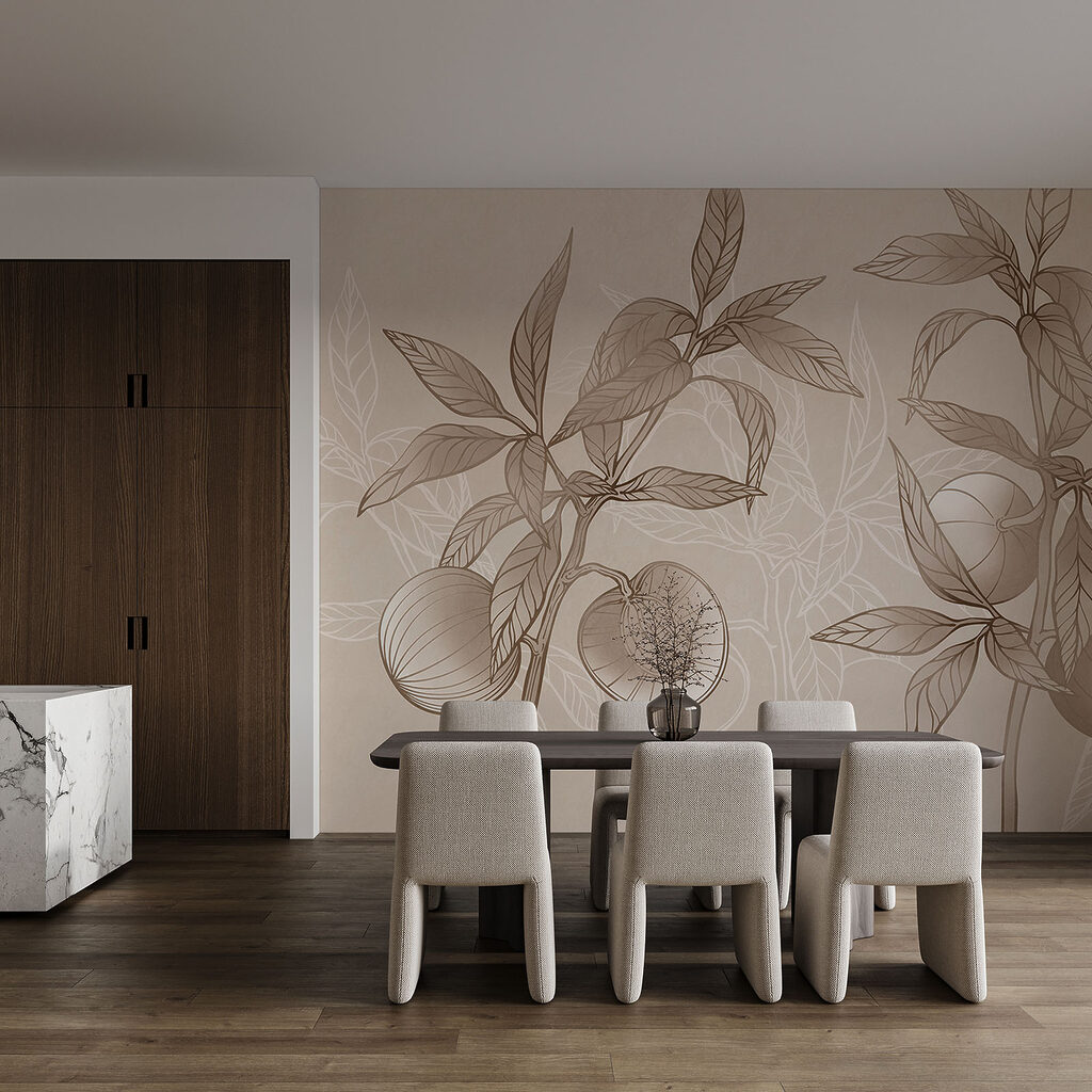 Vruchten aan getekende takken — interieur 2