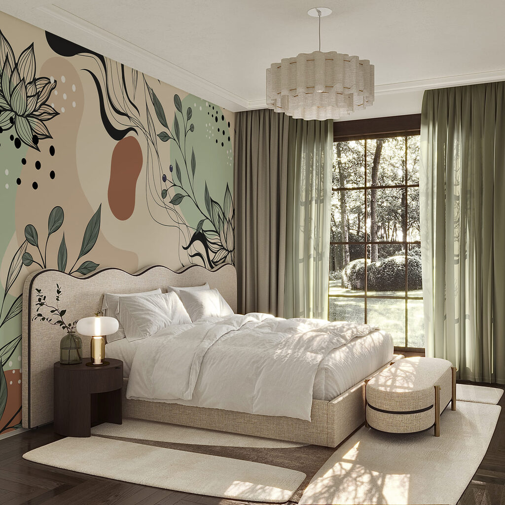 Lotuscontouren tussen losse kleurvormen — interieur 2