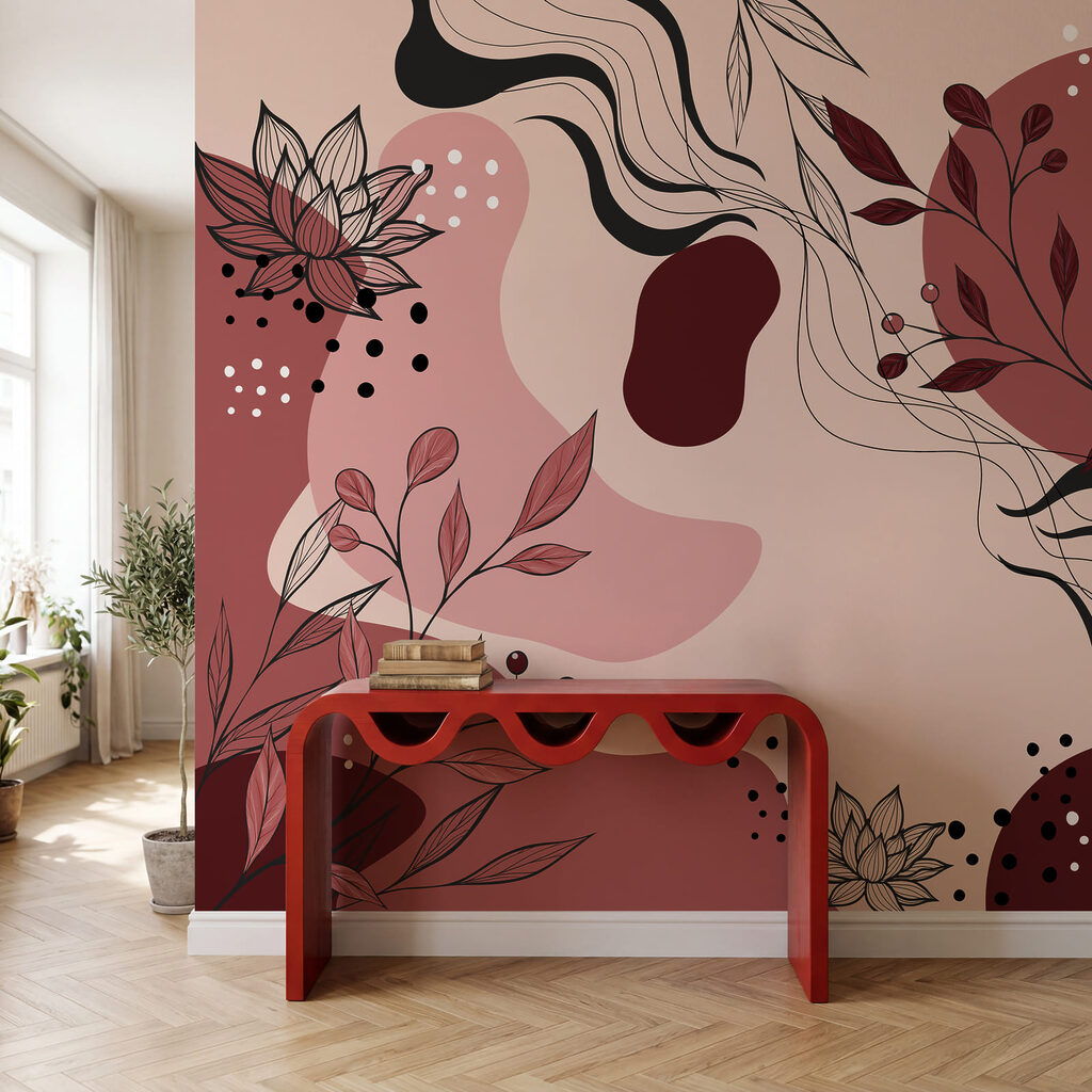 Lotuscontouren tussen losse kleurvormen — interieur 2