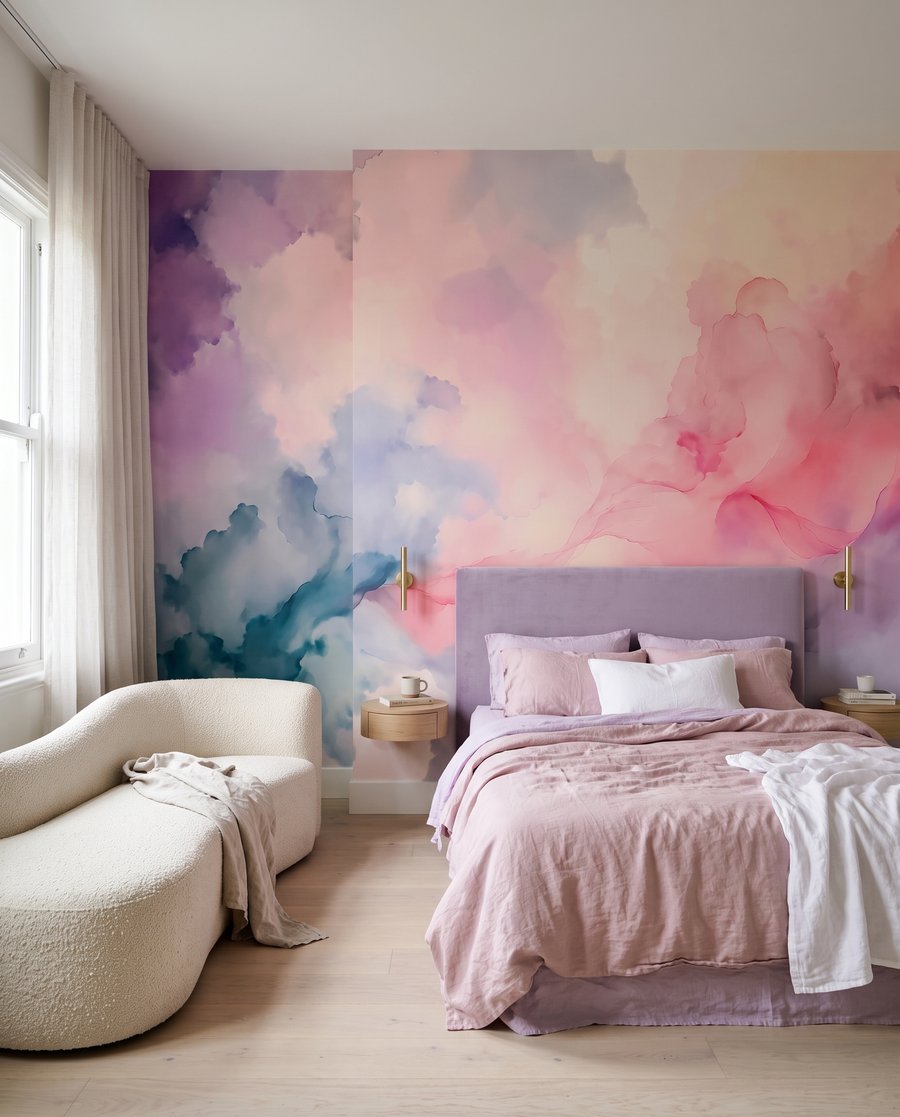 Roze en blauwe kleurwolken — interieur 2