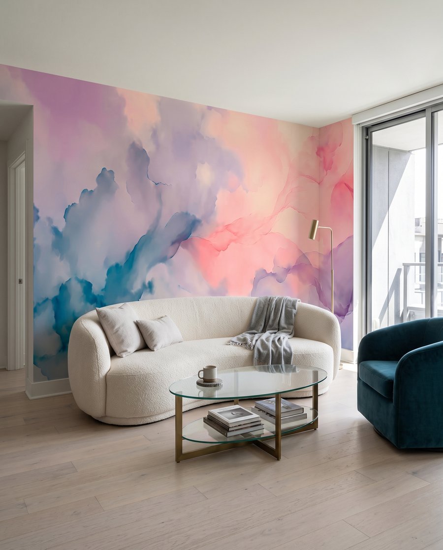 Roze en blauwe kleurwolken — interieur 4
