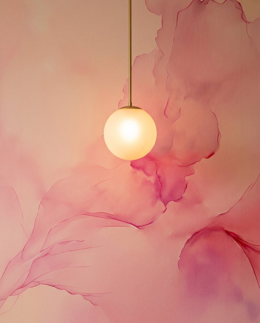 Roze en blauwe kleurwolken — detail